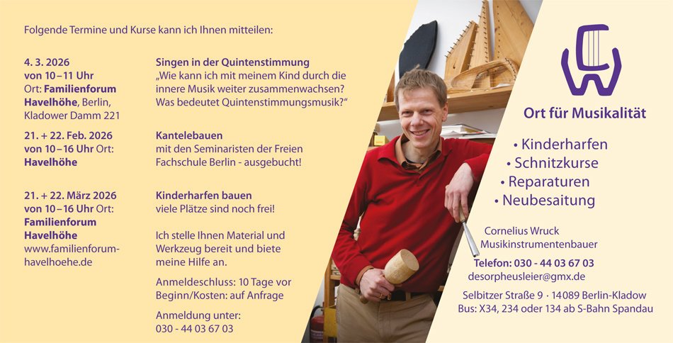 Kinderharfen - Termine, Kurse und Veranstaltungen