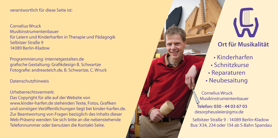 Ort für Musikalität - Cornelius Wruck, Musikinstrumentenbauer, Selbitzer Str. 9, 14089 Kladow