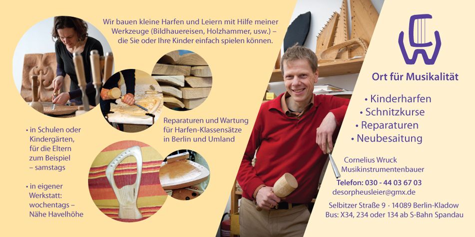 Ort für Musikalität - Cornelius Wruck, Musikinstrumentenbauer, Selbitzer Str. 9, 14089 Kladow